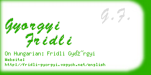 gyorgyi fridli business card